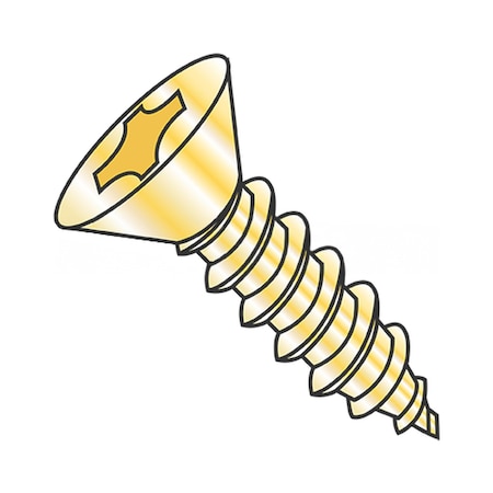 Usa Industrials Self-Drilling Screw, #8-18 x 1-1/4 in, Zinc Yellow Steel Flat Head Phillips Drive BULK-SCRW-17176